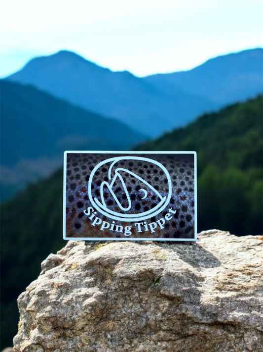 Brown Trout Logo Sticker - 3x2 - Transparent/Glossy